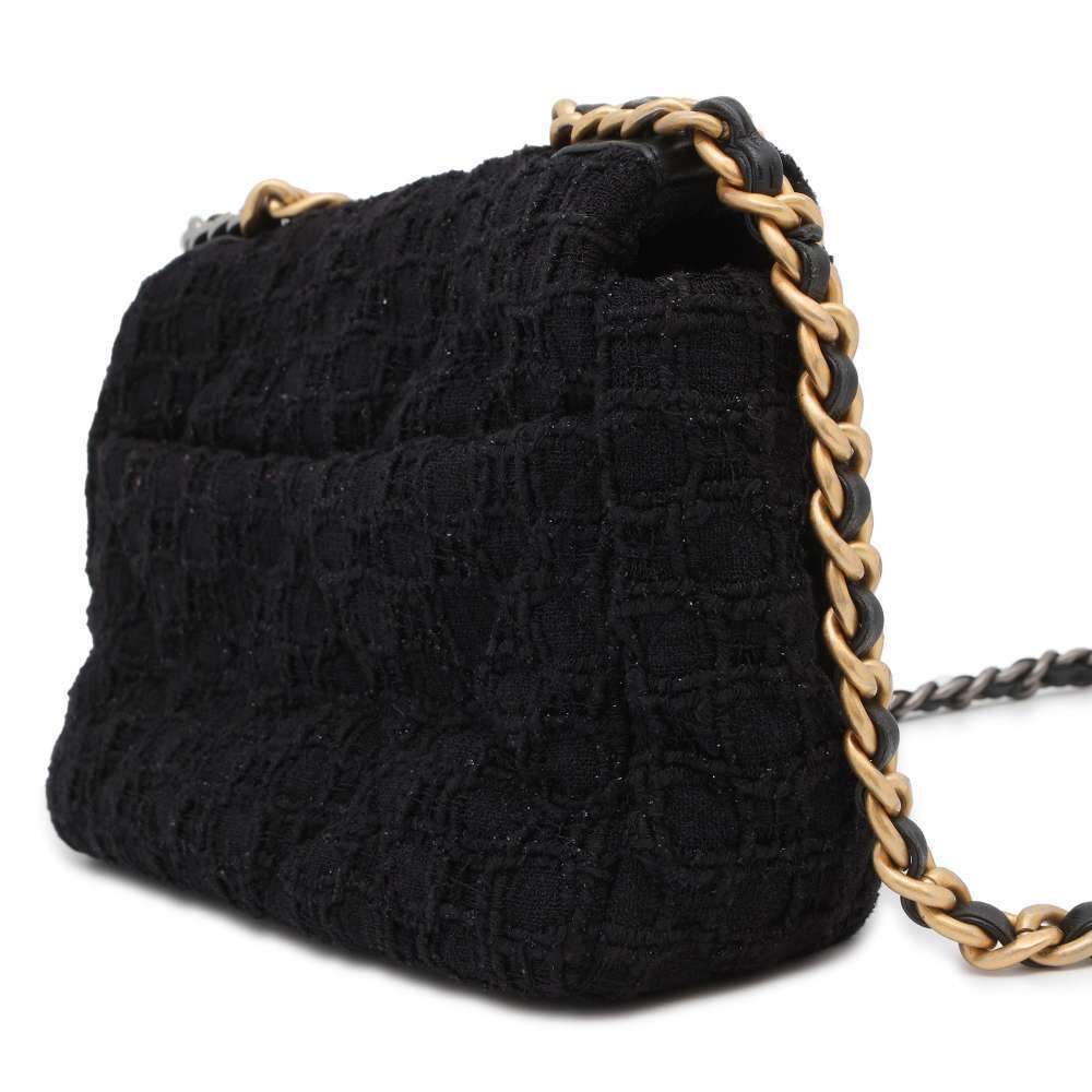 Chanel Black Tweed Flap 19 Bag